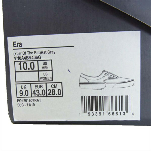VANS バンズ VN0A4BV406G Zhao Zhao YEAR OF THE RAT GRAY ERA エラ スエード レザー スニーカー グレー系【新古品】【未使用】【中古】