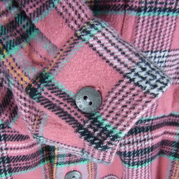 Supreme シュプリーム 18SS Hooded Plaid Flannel Shirt フランネル シャツ パーカー ピンク系 S【中古】
