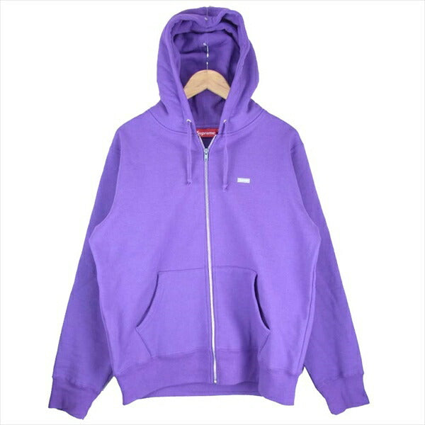 Supreme シュプリーム 18AW Reflective Small Box Zip Up Sweatshirt スモール ボックスロゴ プルオーバー パーカー ジップ パープル系【中古】