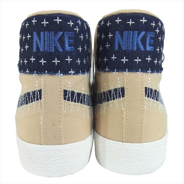 NIKE ナイキ CT0715-200 SB ZOOM BLAZER MID PRM 刺繍 スニーカー Sesame/MysticNavy-Sail US9.5【新古品】【未使用】【中古】
