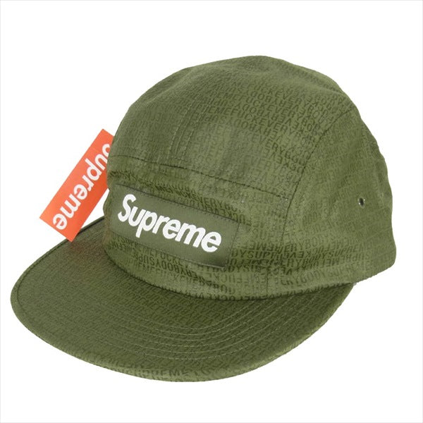 Supreme シュプリーム 19SS Fuck Everybody Jacquard Camp Cap ジャガード キャンプ カーキ(オリーブグリーン)系 F【新古品】【未使用】【中古】