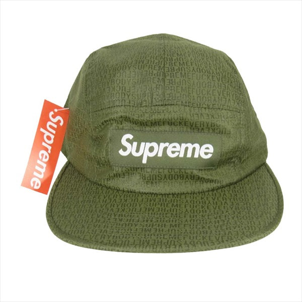 Supreme シュプリーム 19SS Fuck Everybody Jacquard Camp Cap ジャガード キャンプ カーキ(オリーブグリーン)系 F【新古品】【未使用】【中古】