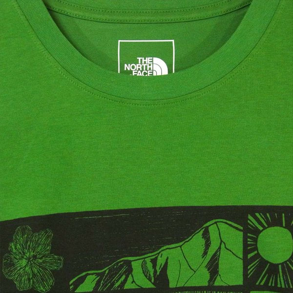 THE NORTH FACE ノースフェイス NT02032R L/S HIMALAYAN SOURCE TEE Tシャツ グリーン系 USA S【新古品】【未使用】【中古】