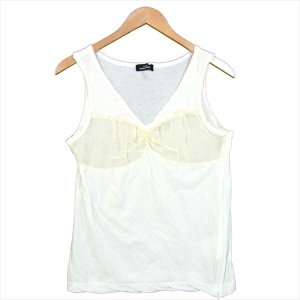 tricot COMME des GARCONS トリココムデギャルソン シフォン切替 ビスチェ レディース タンクトップ 白系 表記無【中古】