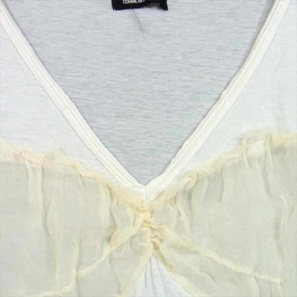 tricot COMME des GARCONS トリココムデギャルソン シフォン切替 ビスチェ レディース タンクトップ 白系 表記無【中古】