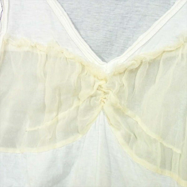 tricot COMME des GARCONS トリココムデギャルソン シフォン切替 ビスチェ レディース タンクトップ 白系 表記無【中古】