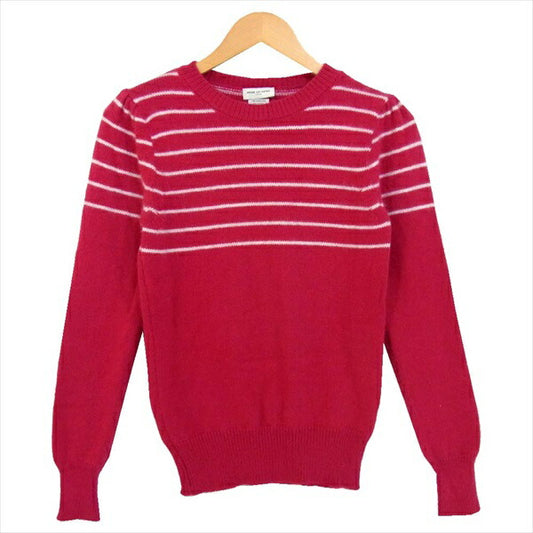 DRIES VAN NOTEN ドリスヴァンノッテン アンゴラ ウール アルパカ ボーダー レディース ニット ピンク系 S【中古】