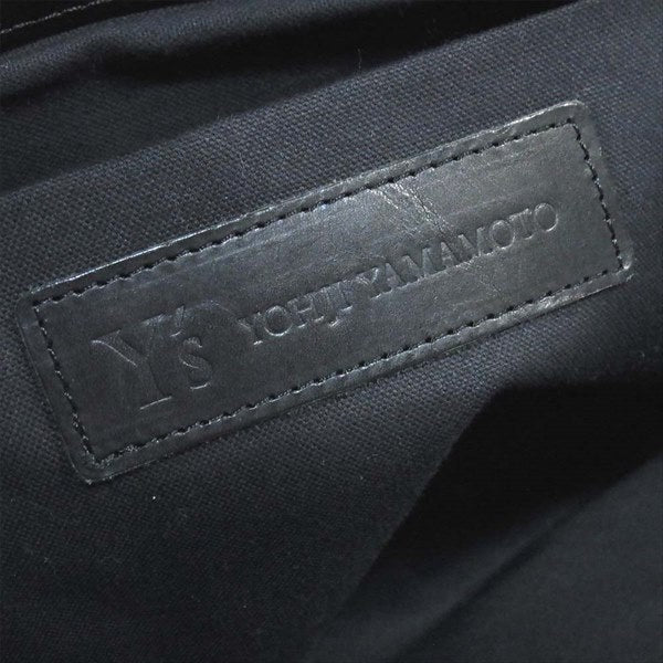 Y's ワイズ ヨウジヤマモト Yohji Yamamoto レザー×キャンバス トート レディース トートバッグ ブラック系【中古】