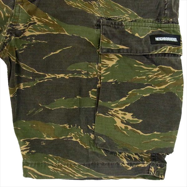 NEIGHBORHOOD ネイバーフッド MIL-BDU TIGER SMG/C-ST タイガー カモ ハーフ パンツ カーゴパンツ ショートパンツ グリーン系【美品】【中古】