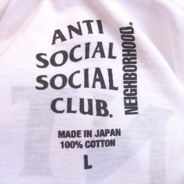 NEIGHBORHOOD ネイバーフッド × ANTI SOCIAL SOCIAL CLUB アンチソーシャルソーシャルクラブ 20SS ASSC-2 / C-TEE . LS ダブルネーム ロゴ ロンT 長袖 Tシャツ ホワイト系 L【極上美品】【中古】