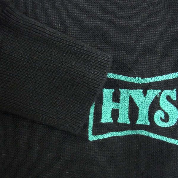 HYSTERIC GLAMOUR ヒステリックグラマー 02182ND03 刺繍 コットン リネン プリント カーディガン 黒系 M【中古】