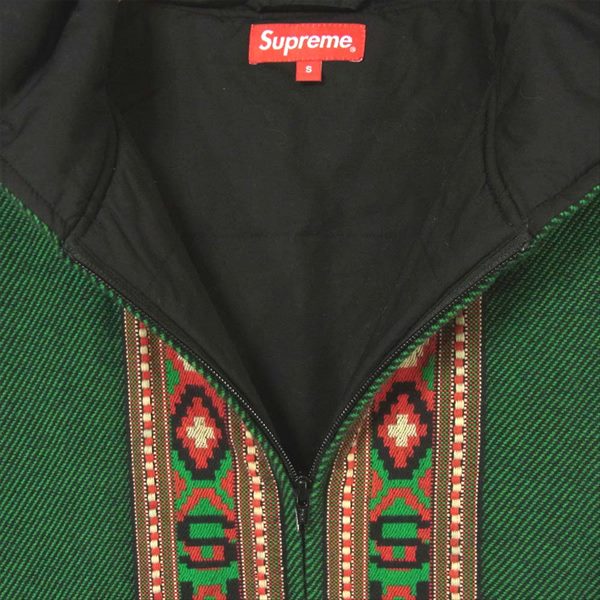 Supreme シュプリーム 20SS Woven Hooded Jacket ジップアップ パーカー 中国製 ロゴ コットン ジャケット グリーン系 S【中古】