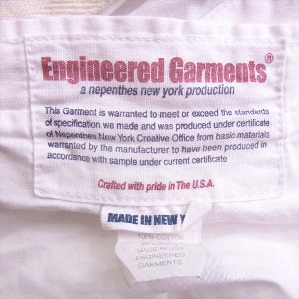 Engineered Garments エンジニアードガーメンツ work shiirt ワークシャツ ヘリンボーン 長袖シャツ 白系 S【中古】