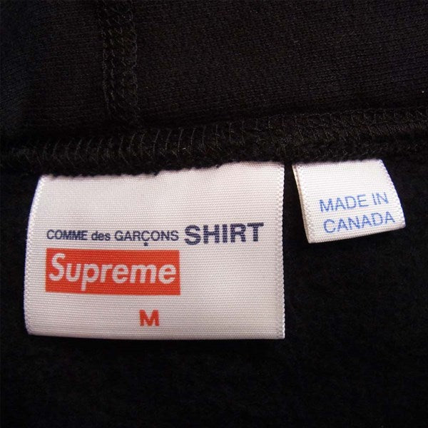 Supreme シュプリーム コムデギャルソンシャツ COMME des GARCONS SHIRT 17SS ボックスロゴ フーデッド スウェットトレーナー 黒 M【美品】【中古】