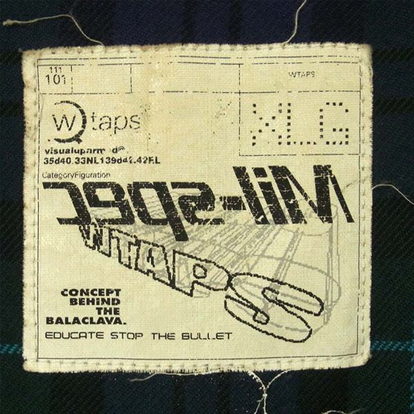 WTAPS ダブルタップス TSDT-MIL21 Field Jacket 裏地チェック ロゴ刺繍 フィールドジャケット ネイビー系 XL 【即決】 ネイビー系 XL【中古】