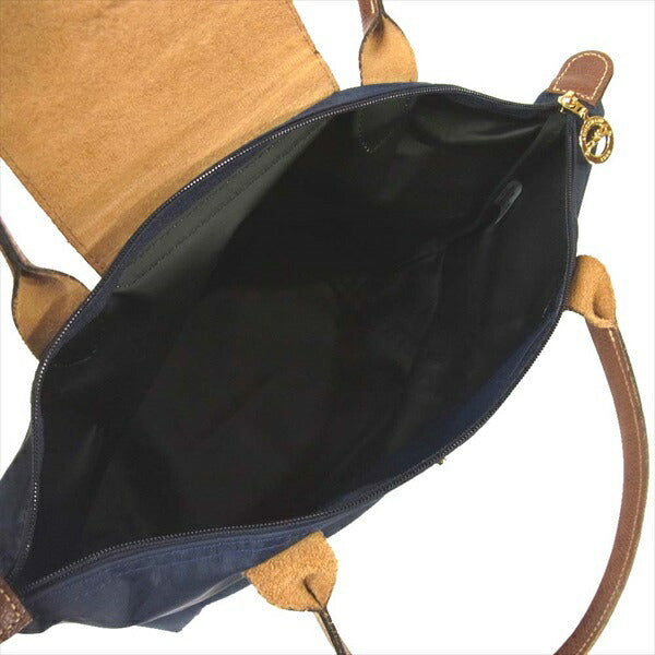 Longchamp ロンシャン プリアージュ 中国製 折り畳み レディース トートバッグ ネイビー系【中古】
