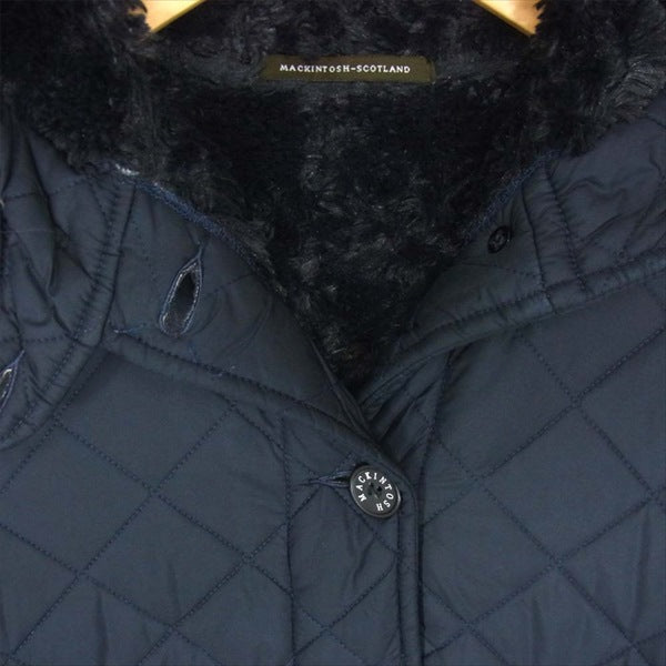 Mackintosh マッキントッシュ キルティング 裏ボア スコットランド製 レディース コート ネイビー系 36【中古】