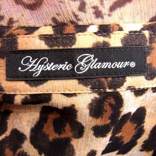 HYSTERIC GLAMOUR ヒステリックグラマー 0133AH03 マルチカラー レオパード フラワー 総柄 シースルー 長袖シャツ マルチカラー系 F【美品】【中古】