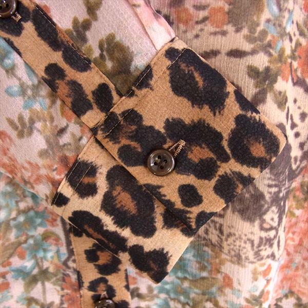 HYSTERIC GLAMOUR ヒステリックグラマー 0133AH03 マルチカラー レオパード フラワー 総柄 シースルー 長袖シャツ マルチカラー系 F【美品】【中古】