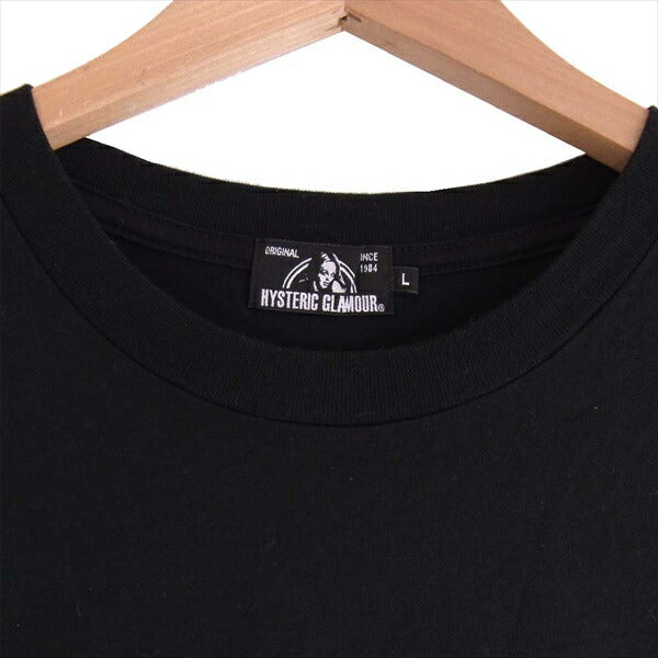 HYSTERIC GLAMOUR ヒステリックグラマー ベアブリック BE@RBRICK 02202CT21  GIRLS FACE ガールズフェイス プリント Tシャツ 黒系 L【中古】