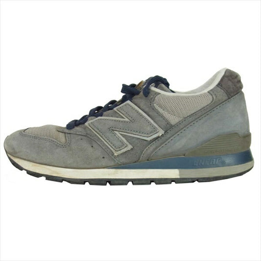 NEW BALANCE ニューバランス M996DG US7 スエード調 ロゴ ローカット スニーカー グレー系 25cm【中古】