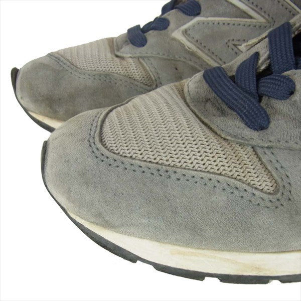 NEW BALANCE ニューバランス M996DG US7 スエード調 ロゴ ローカット スニーカー グレー系 25cm【中古】
