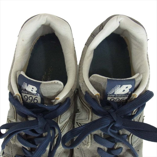NEW BALANCE ニューバランス M996DG US7 スエード調 ロゴ ローカット スニーカー グレー系 25cm【中古】
