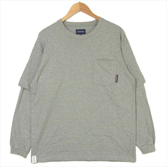 DESCENDANT ディセンダント MILITIA LAYERD TEE ミリティア レイヤード 日本製 コットン Tシャツ グレー系 2【中古】