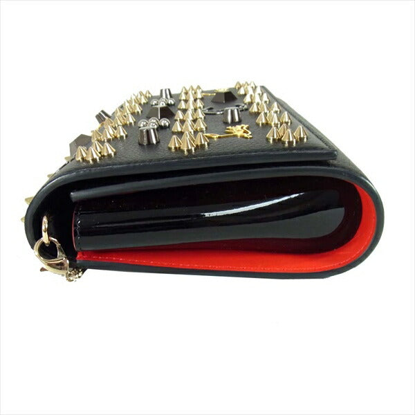 Christian Louboutin クリスチャンルブタン 1175018 Paloma Clutch パロマ チェーンウォレット クラッチ ショルダー バッグ 黒系【中古】