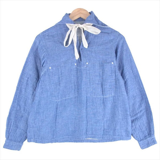 KAPITAL キャピタル コットン 二重セーラー シャツ レディース カットソー 青系 XS【中古】