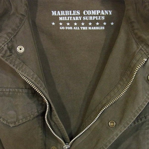 MARBLES マーブルズ スタッズ M-65 ミリタリー ジャケット ポケット ジップ カーキ(オリーブグリーン)系 S【中古】