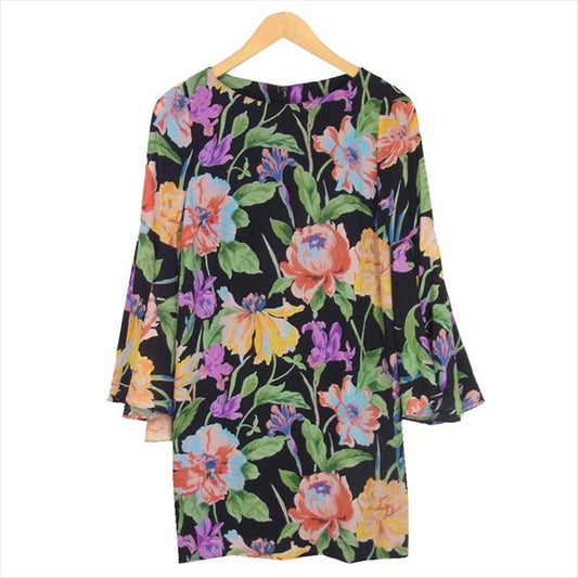 Diagram ダイアグラム 花柄 総柄 ボタニカル ポリエステル レディース ワンピース ブラック系 36【中古】