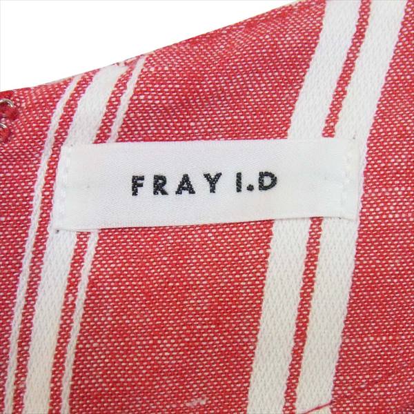 FRAY I.D フレイアイディー FWF0181172 リネン カシュクール ストライプ レディース ワンピース レッド系 1【中古】