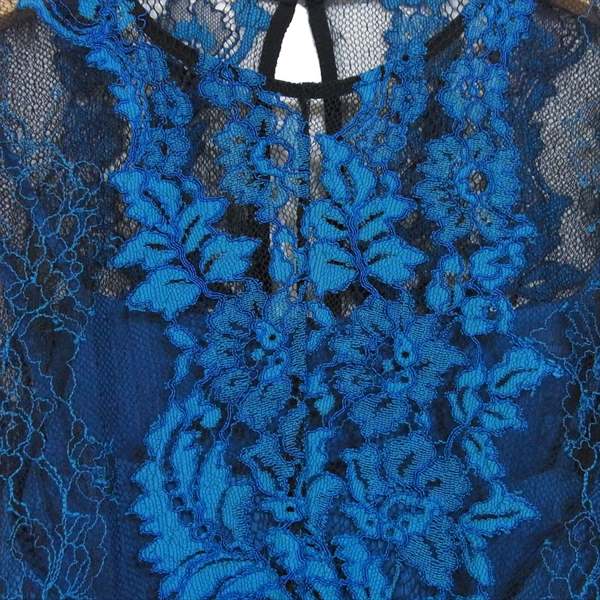 FRAY I.D フレイアイディー FWF0183101 レース ロング レディース ワンピース 青系 1【新古品】【未使用】【中古】