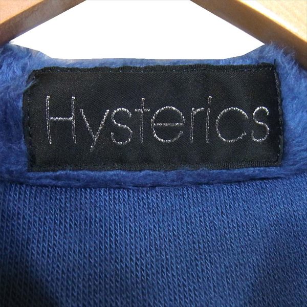 HYSTERIC GLAMOUR ヒステリックグラマー 3CJ-0230 フリース シングル ライダース フリース ジャケット 青系 F【中古】