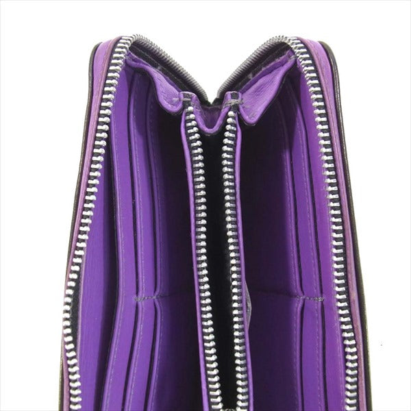 CHROME HEARTS クロムハーツ（原本無） REC F ZIP カモ柄 セメタリークロス レザー ラウンドジップ ウォレット 財布 ダークブラウン系【中古】