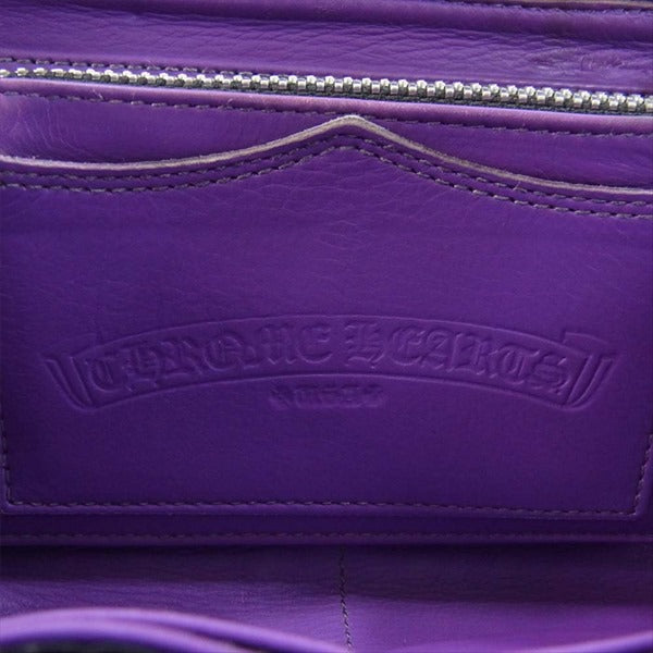 CHROME HEARTS クロムハーツ（原本無） REC F ZIP カモ柄 セメタリークロス レザー ラウンドジップ ウォレット 財布 ダークブラウン系【中古】