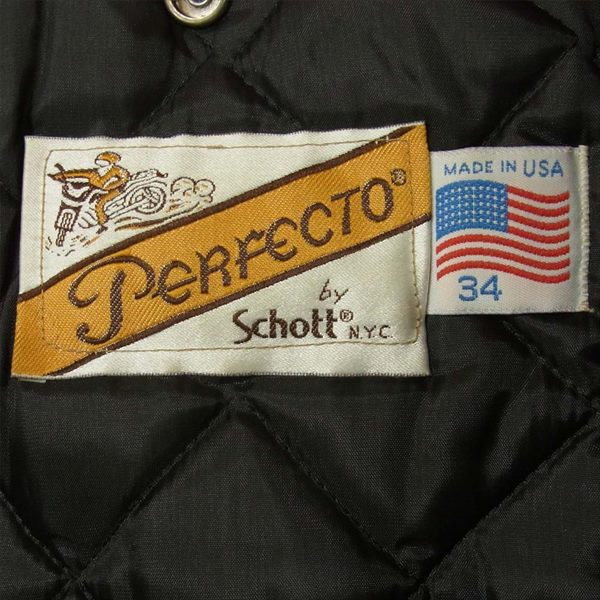 schott ショット 618 裏地キルティング レザー ダブル ライダース ジャケット ブラック系 34【中古】