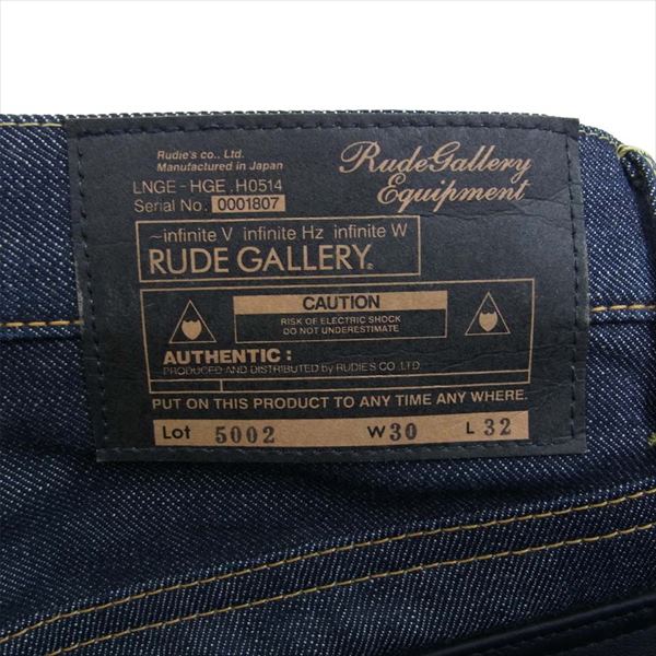 RUDE GALLERY ルードギャラリー Lot5002 ボタンフライ スリム デニム パンツ インディゴブルー系 30【極上美品】【中古】