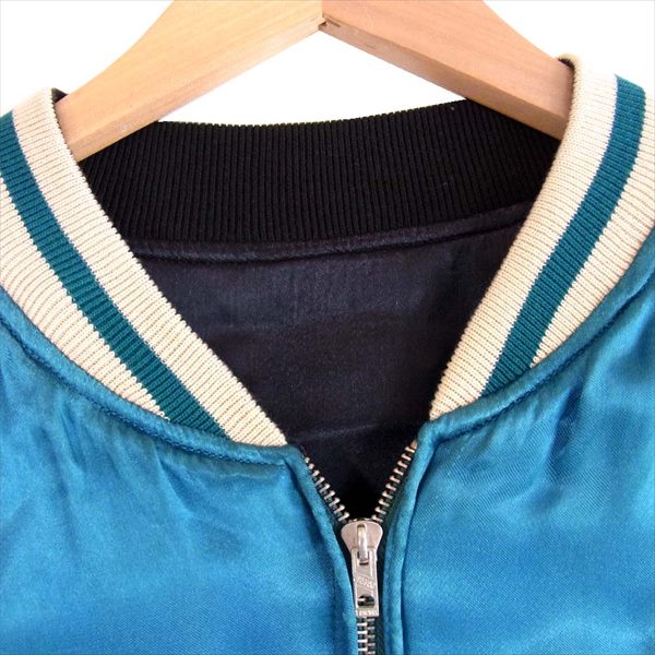 RUDE GALLERY ルードギャラリー マリア刺繍 リバーシブル レーヨン スーベニアジャケット スカジャン 青×黒【中古】