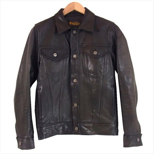 RUDE GALLERY ルードギャラリー GOAT SKIN ゴートスキン レザー ジャケット ボタン刻印 レザー ジャケット 黒系 M【中古】