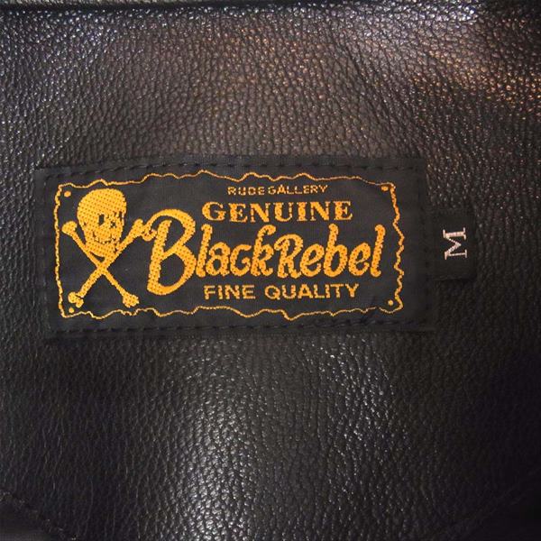 RUDE GALLERY ルードギャラリー GOAT SKIN ゴートスキン レザー ジャケット ボタン刻印 レザー ジャケット 黒系 M【中古】