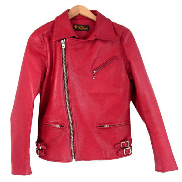 RUDE GALLERY BLACK REBEL ルードギャラリーブラックレーベル DEVIL デビル ステアハイド ダブルライダース レザー ジャケット レッド系 M【中古】