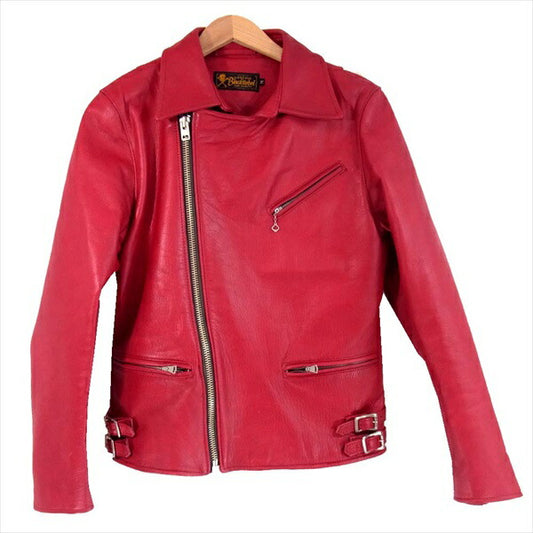 RUDE GALLERY BLACK REBEL ルードギャラリーブラックレーベル DEVIL デビル ステアハイド ダブルライダース レザー ジャケット レッド系 M【中古】