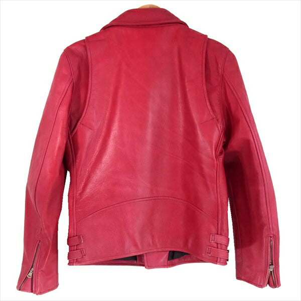RUDE GALLERY BLACK REBEL ルードギャラリーブラックレーベル DEVIL デビル ステアハイド ダブルライダース レザー ジャケット レッド系 M【中古】