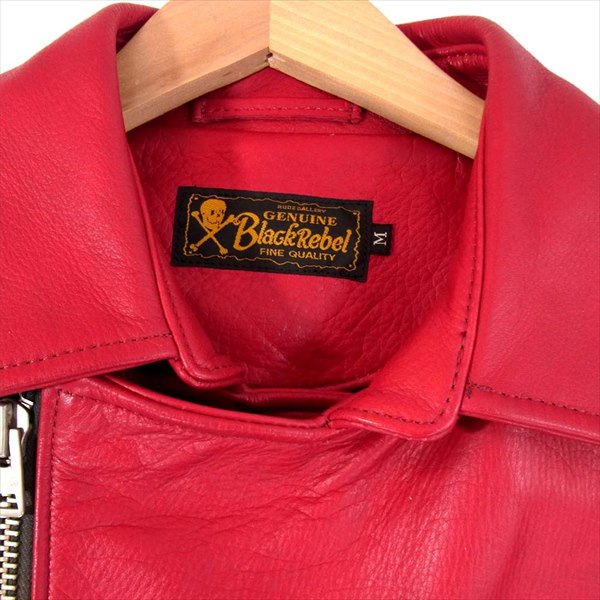 RUDE GALLERY BLACK REBEL ルードギャラリーブラックレーベル DEVIL デビル ステアハイド ダブルライダース レザー ジャケット レッド系 M【中古】