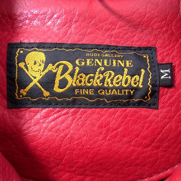 RUDE GALLERY BLACK REBEL ルードギャラリーブラックレーベル DEVIL デビル ステアハイド ダブルライダース レザー ジャケット レッド系 M【中古】