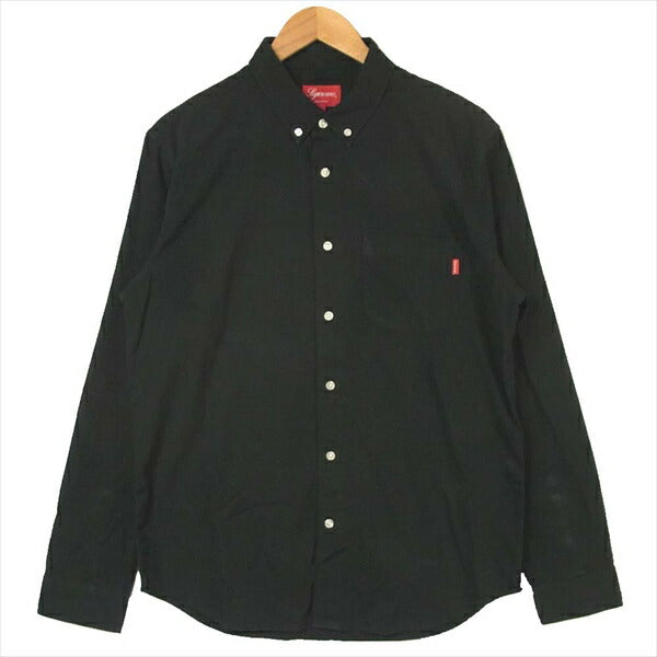 Supreme シュプリーム 16SS Tonal Seersucker Shirt コットン 中国製 シアサッカー 長袖シャツ ブラック系 M【中古】
