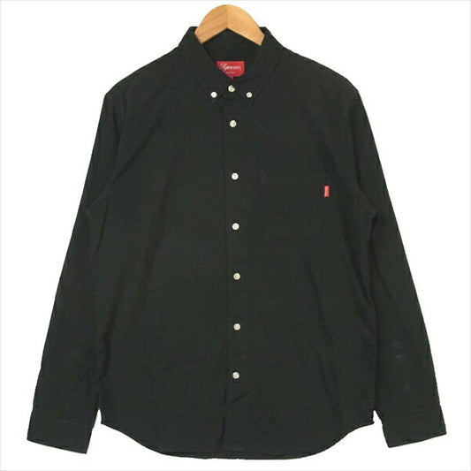 Supreme シュプリーム 16SS Tonal Seersucker Shirt コットン 中国製 シアサッカー 長袖シャツ ブラック系 M【中古】