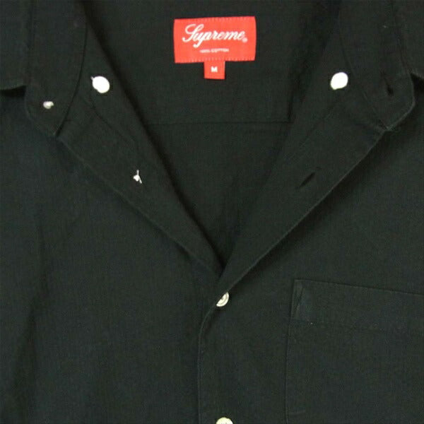 Supreme シュプリーム 16SS Tonal Seersucker Shirt コットン 中国製 シアサッカー 長袖シャツ ブラック系 M【中古】
